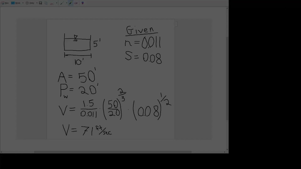 Manning's Coefficient of Friction