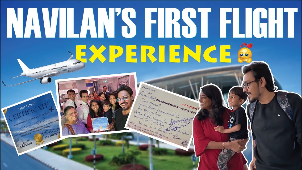 Navilan's First Flight Experience 🥰 | Arun & Aravind - Twins
