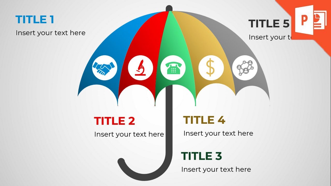 How to make PowerPoint Presentation - Umbrella PowerPoint Slide Design Tutorial