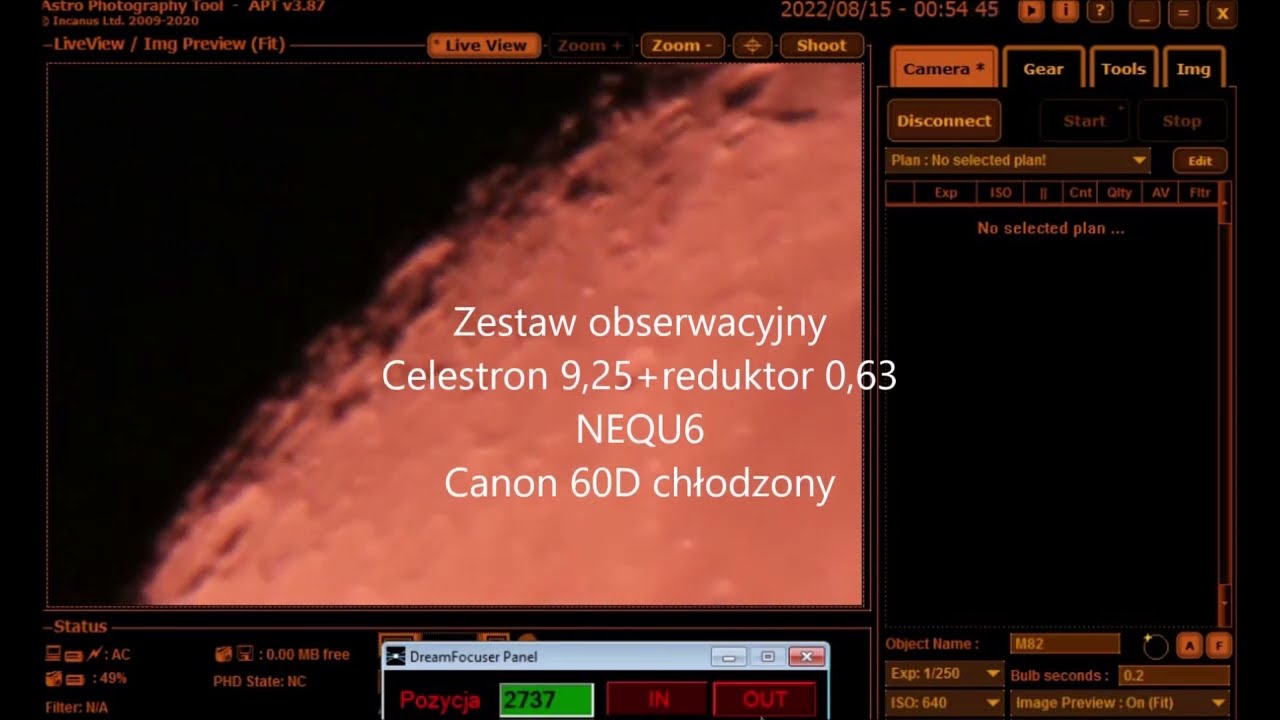 Test CANON 60D z chłodzoną matrycą, pod pokazy live