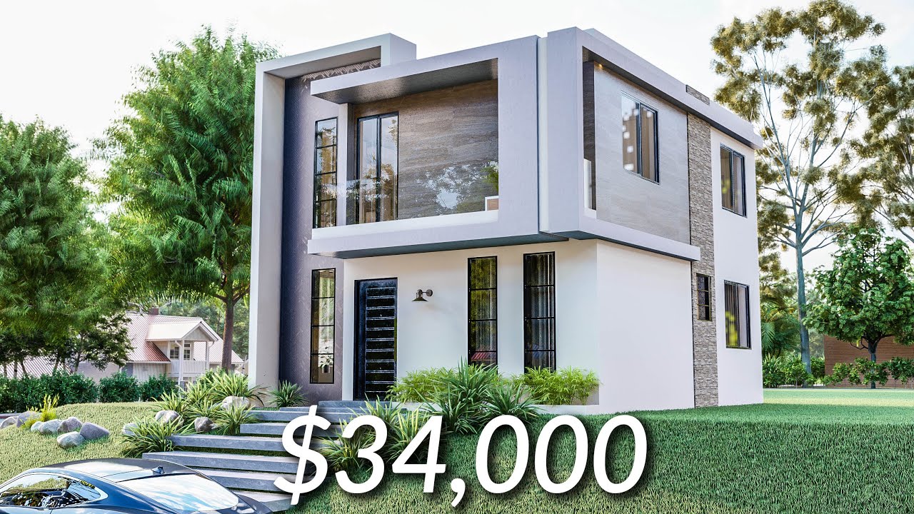 (7x8 Meters) Modern House Design | 4 Bedrooms House Tour