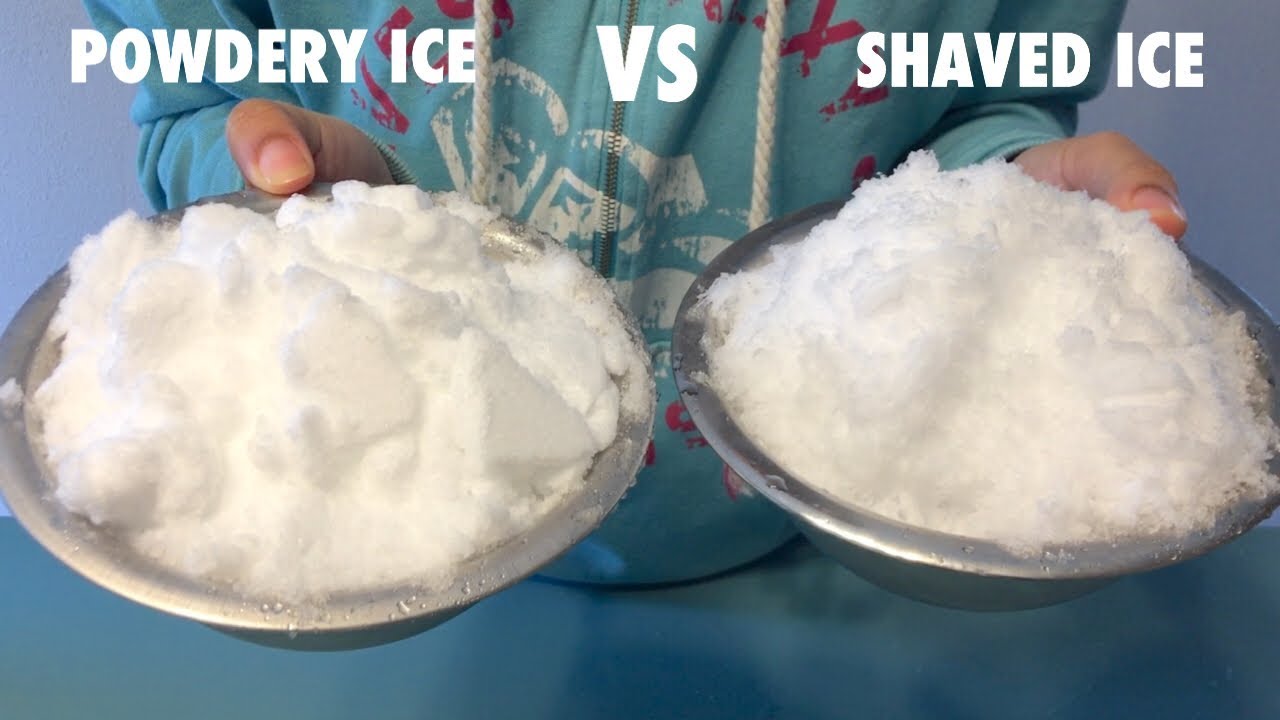 ASMR SHAVED ICE VS POWDERY ICE TEXTURE TEST EATING