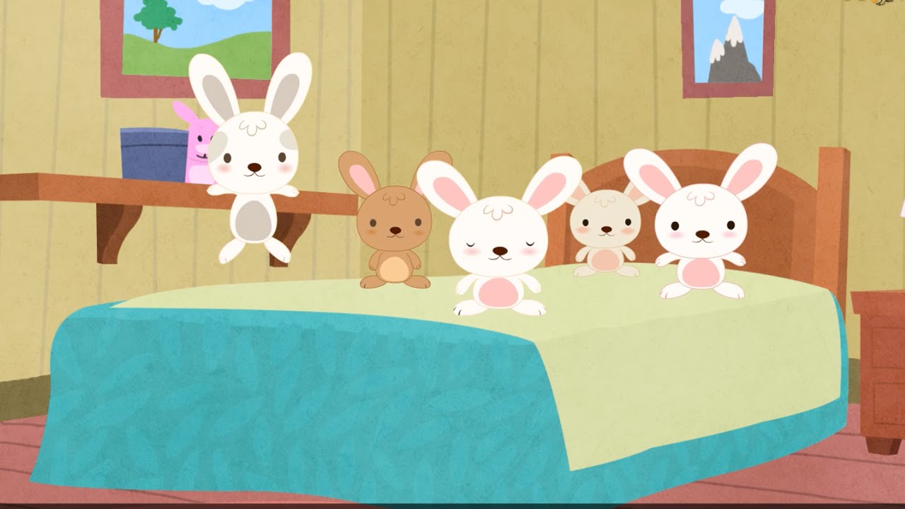 5 Little Bunnies Bouncing on the Bed Song - Nursery Rhymes Songs by Kids Yogi