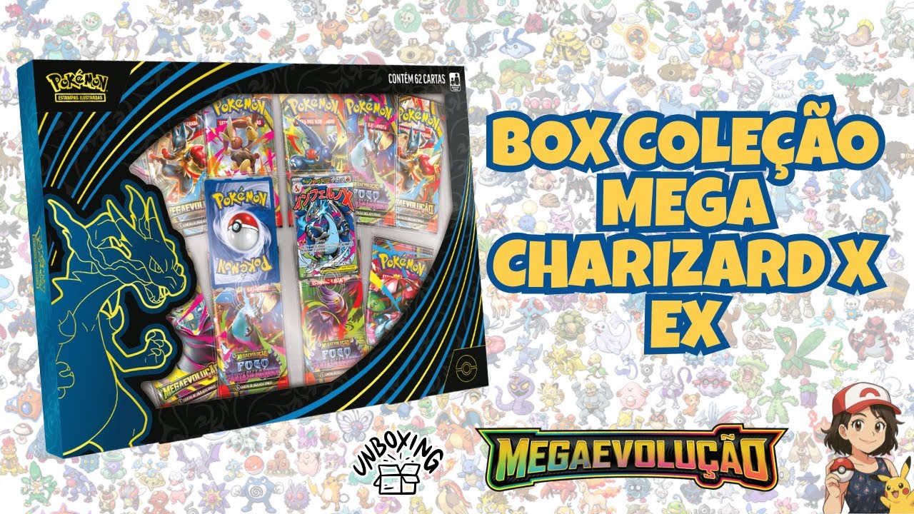 Vamos abrir uma caixa COLEÇÃO MEGA CHARIZARD X EX. Será que a sorte brilhou ou não?!