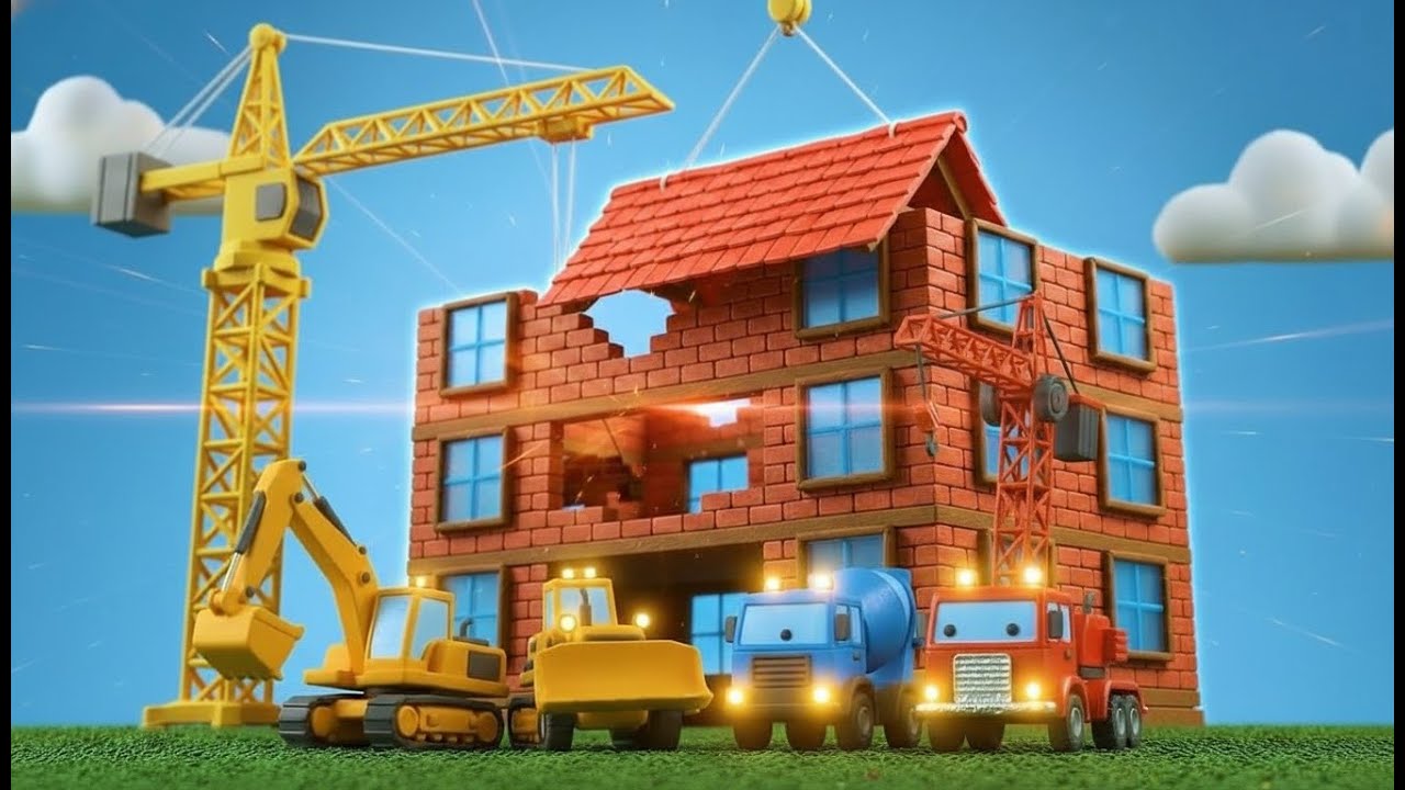 Building A Fire Station | Trucks To The Rescue | Construction Trucks Animation | Episode 01