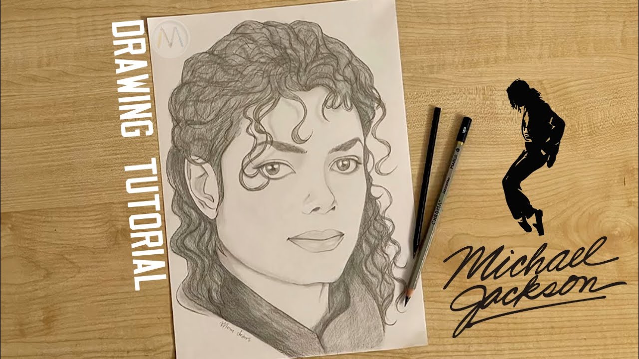 How to draw Michael Jackson step by step / Michael Jackson portrait drawing