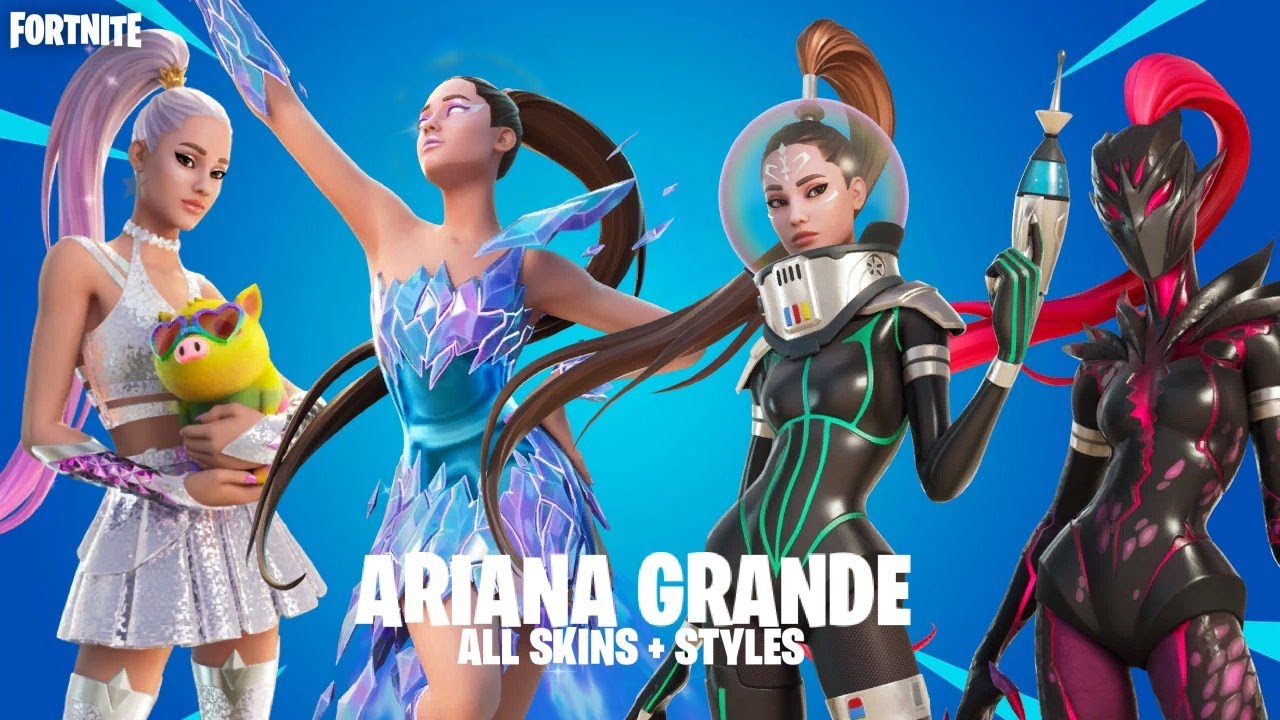 All Ariana Grande Skins + Styles (Back Blings, Gliders, Pickaxes) 2023 | Fortnite