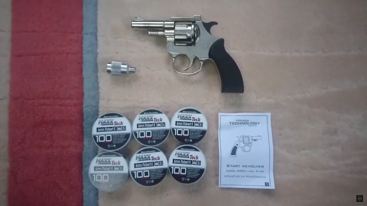 Pobjeda technology blank revolver m991 6mm unboxing