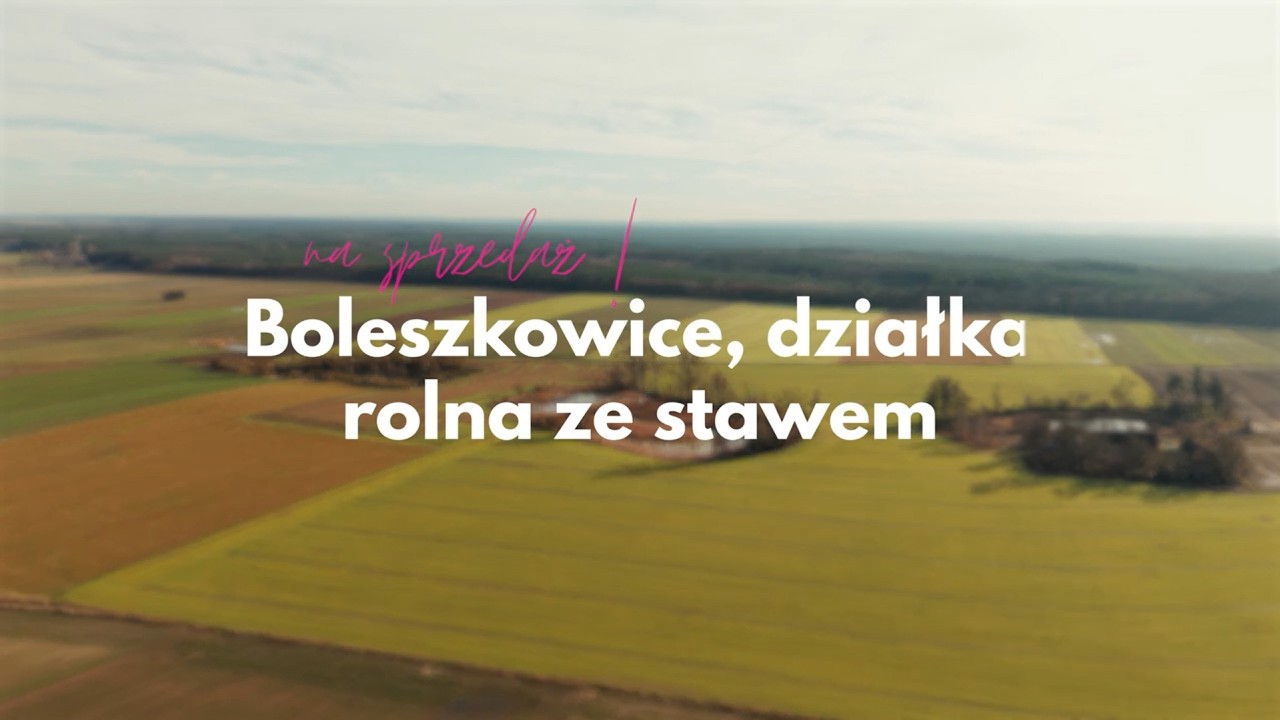Boleszkowice - Działka rolna 1,9 ha ze stawem