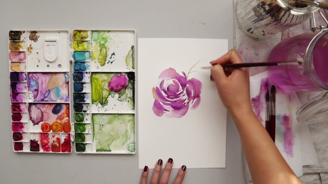 Painting Purple Flower