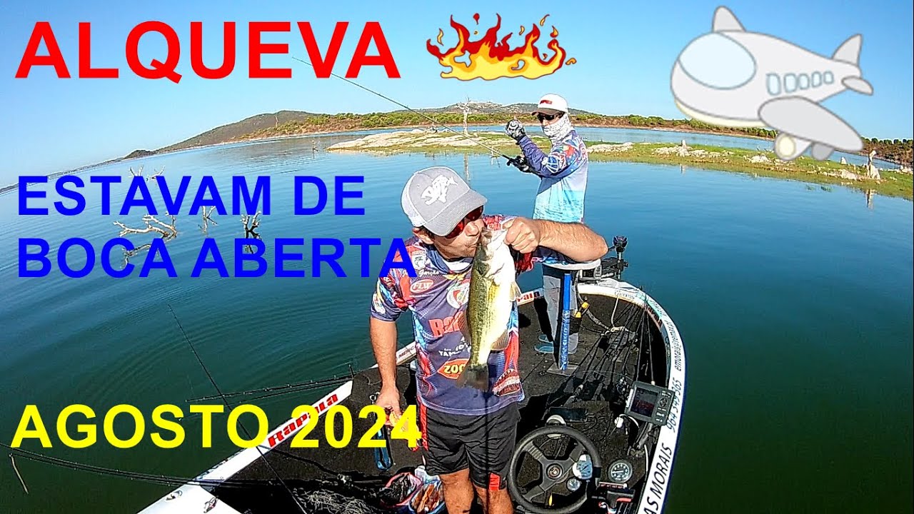 Pesca de achigã na barragem de Alqueva, verão de 2024
