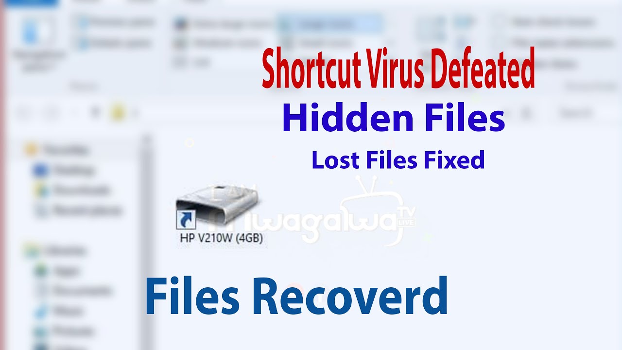 Remove Shortcut Virus | Unhide Files Hidden by Virus | Files Hidden on Harddisk | Recover files