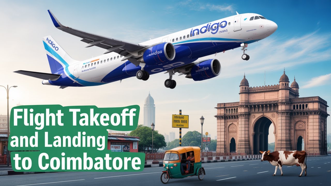 IndiGo A320 Flight: Mumbai (BOM) to Coimbatore (CJB) | Takeoff & Landing Shots