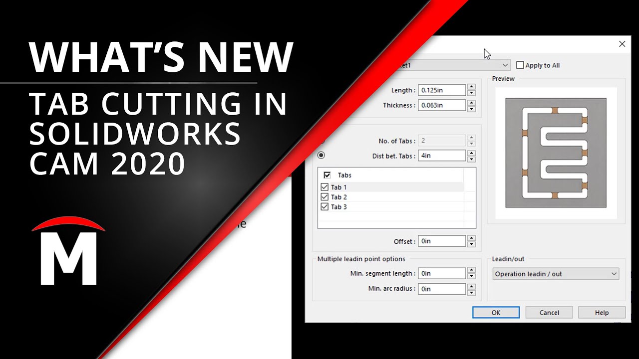 Using Tabs in SOLIDWORKS CAM