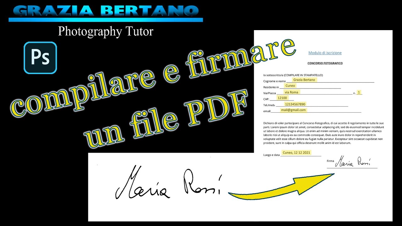 Compilare e firmare moduli PDF con Photoshop