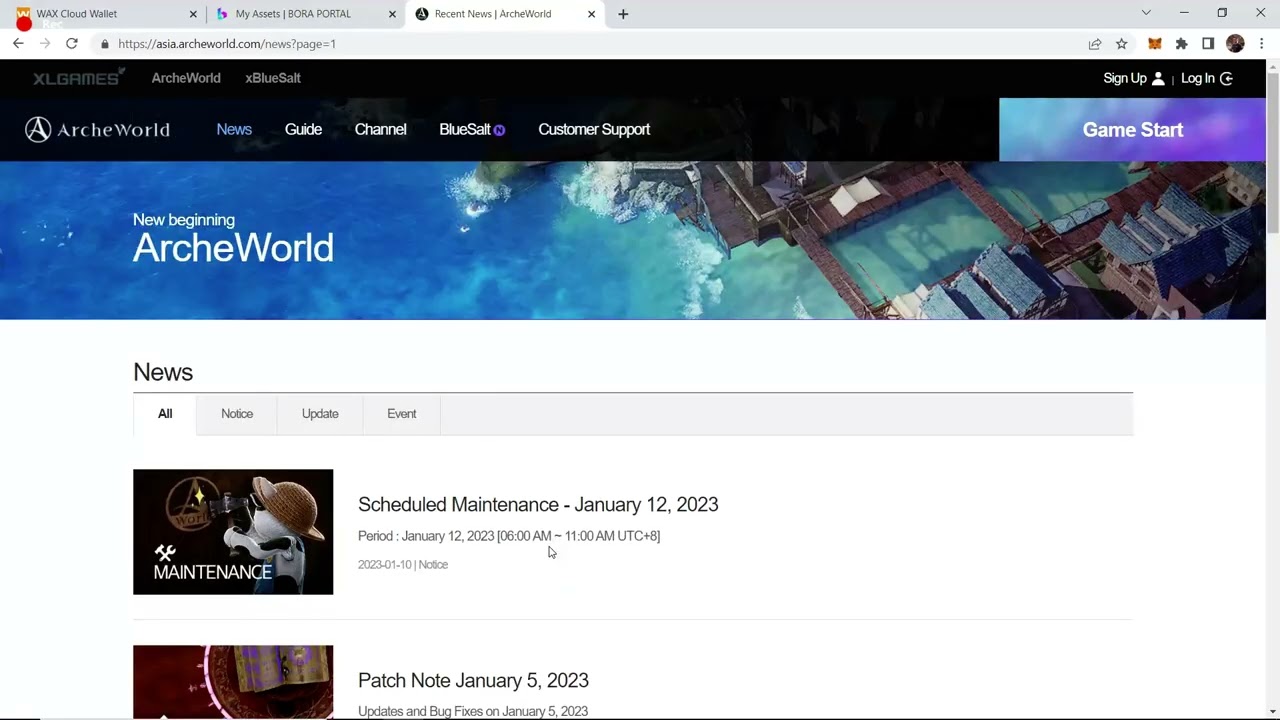 Archeworld BSLT price update Jan 2023 and December reflection p2e play 2 earn blockchain mmorpg free