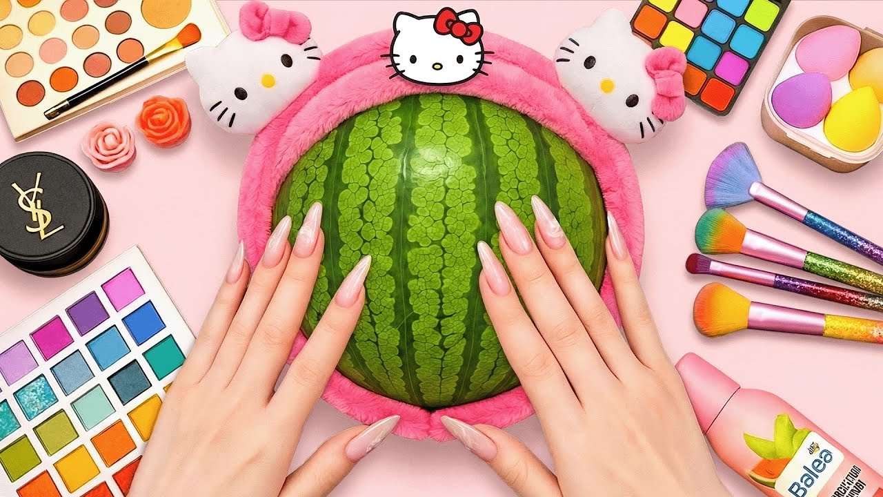 ASMR Makeup on Watermelon (No Talking)