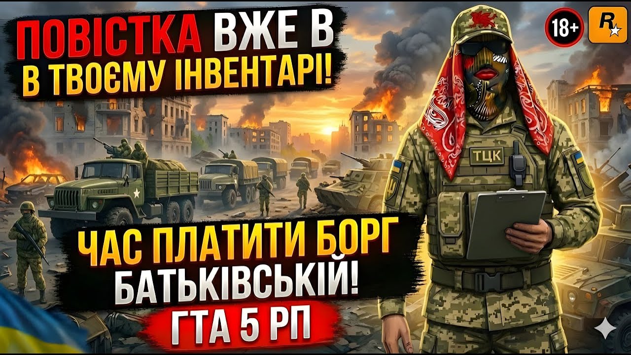 🔥 ГТА 5 РП!🧨ПОВІСТКА ВЖЕ В ТВОЄМУ ІНВЕНТАРІ! 📑🪖