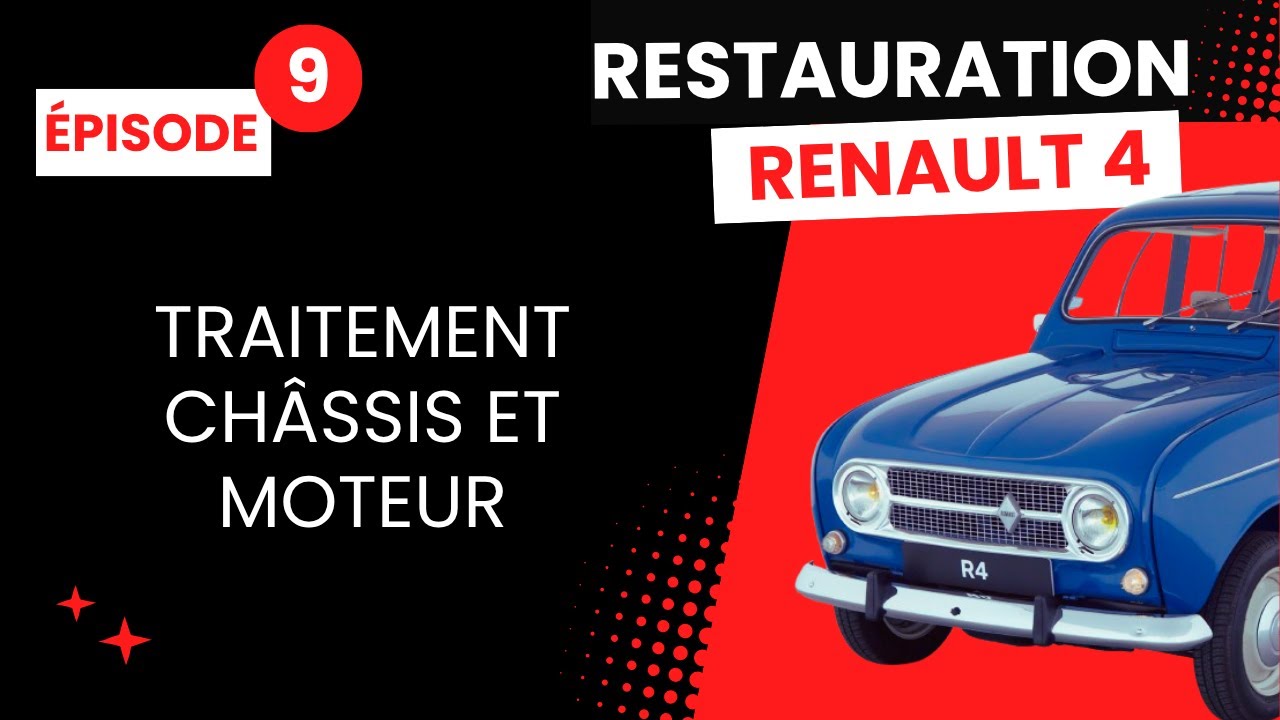Ep 9  Je sors le moteur et je restaure le châssis de la  RENAULT 4L !