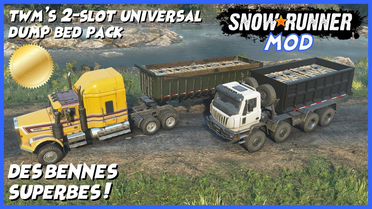 Mod TWM dump trailer/bed pack - Des bennes superbes ! - Snowrunner FR Serie X