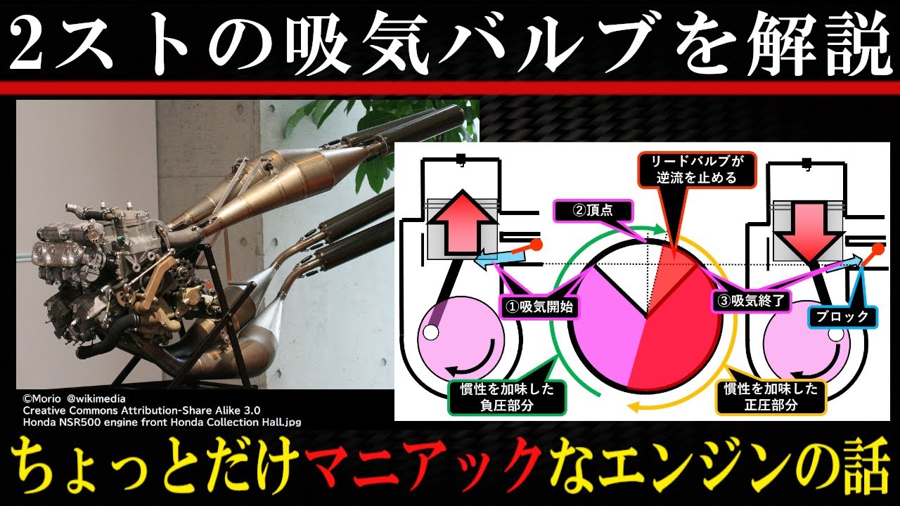 2ストエンジンの吸気バルブの違いを比較【エンジンの仕組み】