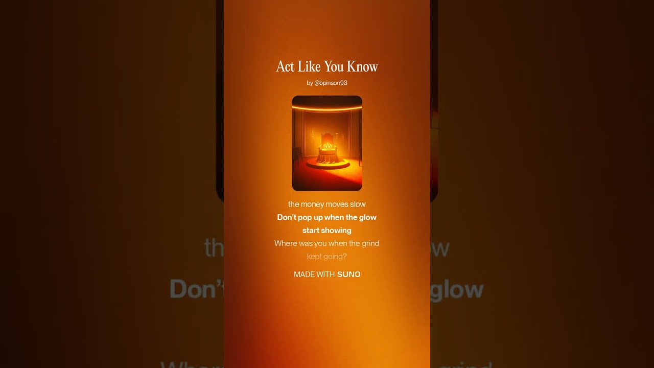 Brandon Pinson - Act Like You Know - @brandonpinson81