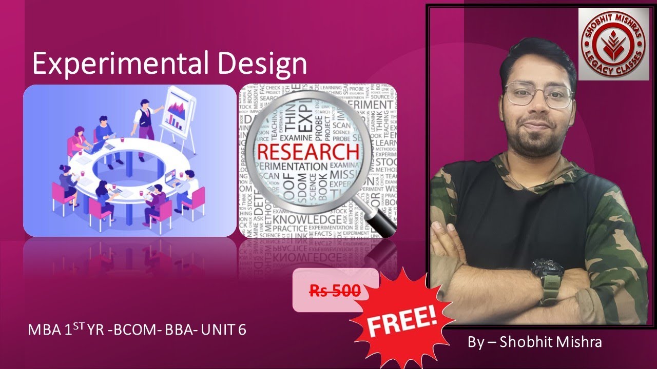 Experimental Design| Research Methodology And Communication|Unit:6|MBA