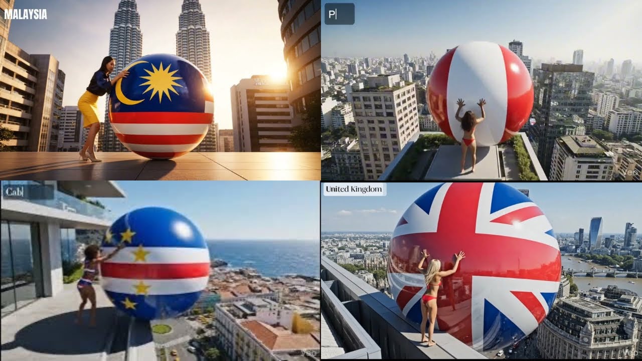(COMBINED)Which Giant National Flag Sphere Would You Release? 🌎Global Part, ASMR 