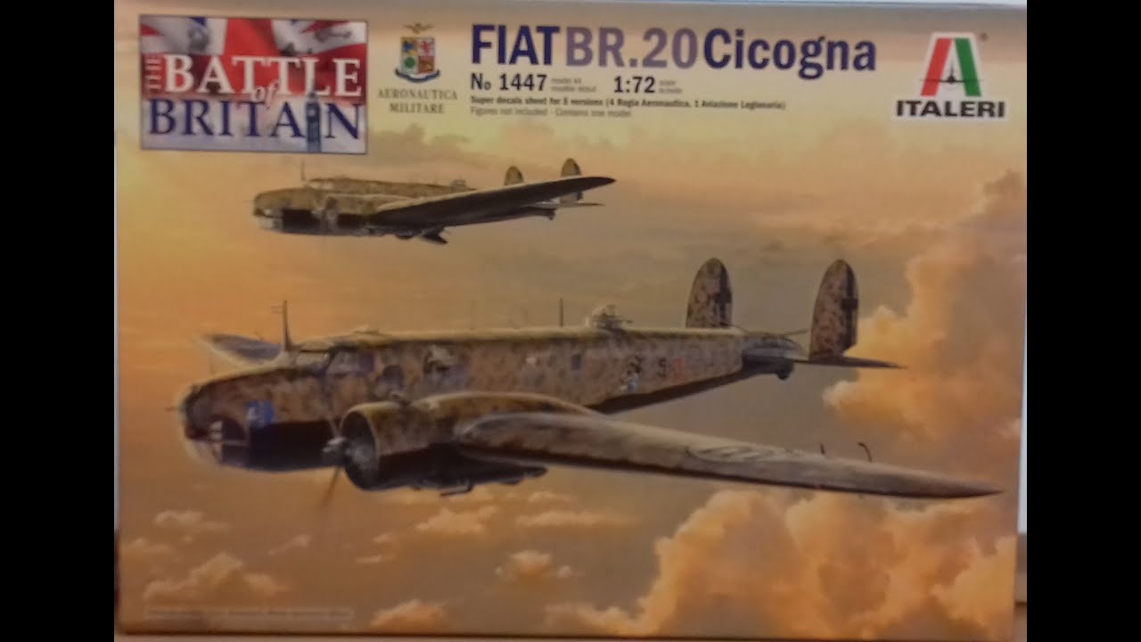WHATS IN THE BOX? ITALERI 1/72 FIAT BR.20 CICOGNA, NO 1447, BATTLE OF BRITAIN. KIT REVIEW No 55.