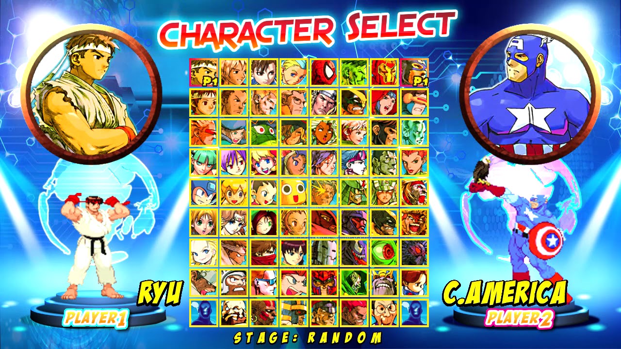 MARVEL VS CAPCOM ALL GENERATIONS BY MAZEMERALD [some chars gameplay]