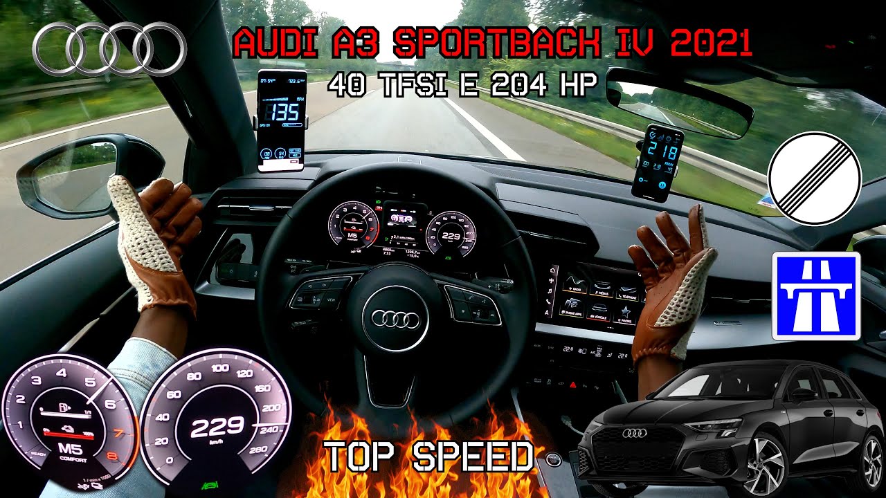 Audi A3 40 TFSI e POV TOP SPEED German Autobahn NO LIMIT