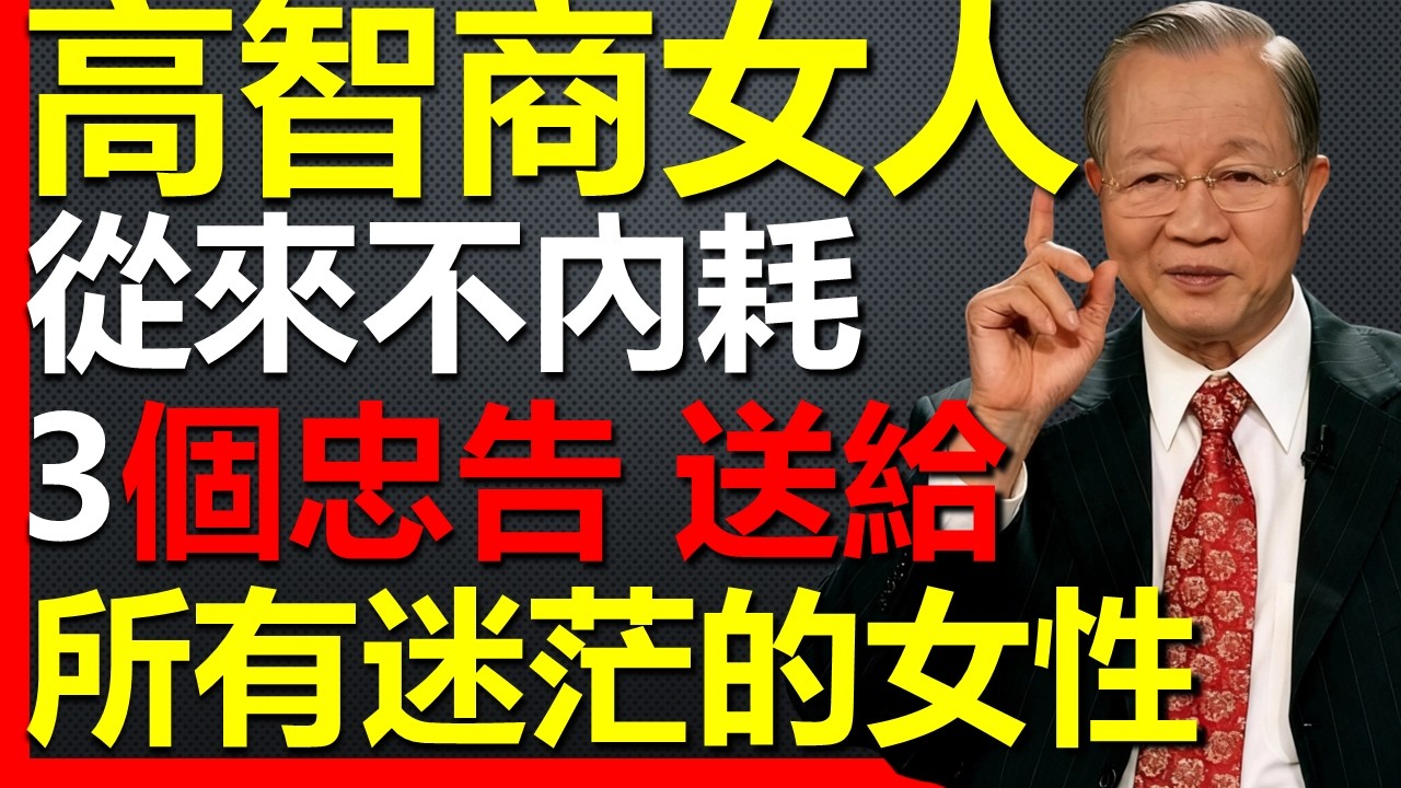 女人永遠別做無謂的內耗，這3條忠告，一定要聽一聽！#國學智慧 #因果 #人生感悟 #易经 #國學 #禅意生活 #人生智慧 #曾仕強