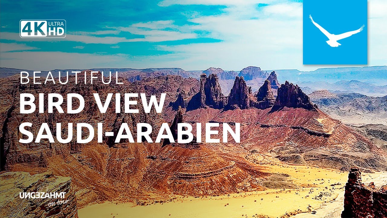 SAUDI ARABIA BIRDVIEW, White Volcano, Edge of the World, Al Wahbah Crater, Wadi Al Disah 4K