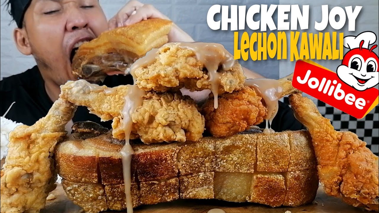 LECHON KAWALI VS JOLLY CHICKEN JOY MUKBANG ASMR