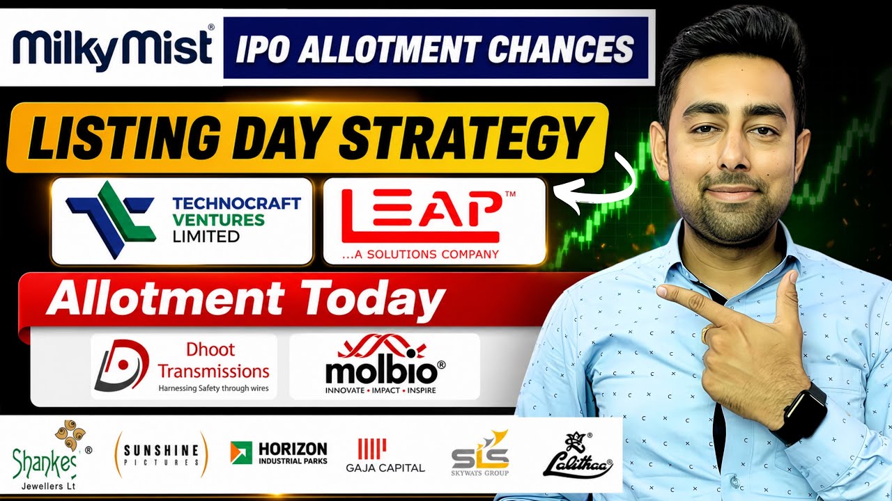 Milky Mist IPO Allotment | Technocraft IPO Listing | Leap IPO Listing | Dhoot IPO | Molbio IPO 