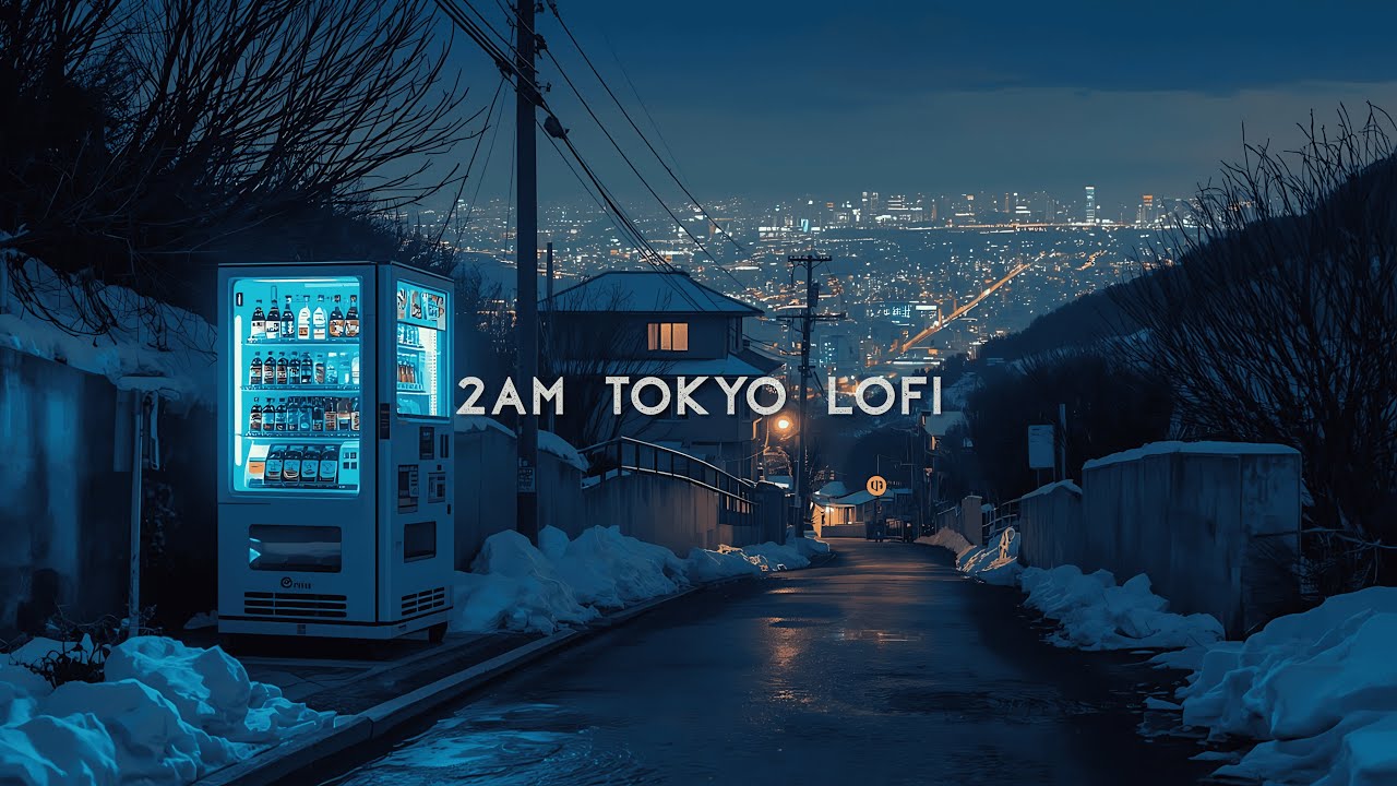 2 AM on Silent Streets ❄️ | Tokyo 90s Lofi — Snowfall, Dim Lights & Vending Glow