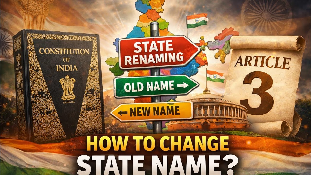 Process to change the name of a State in India ? 