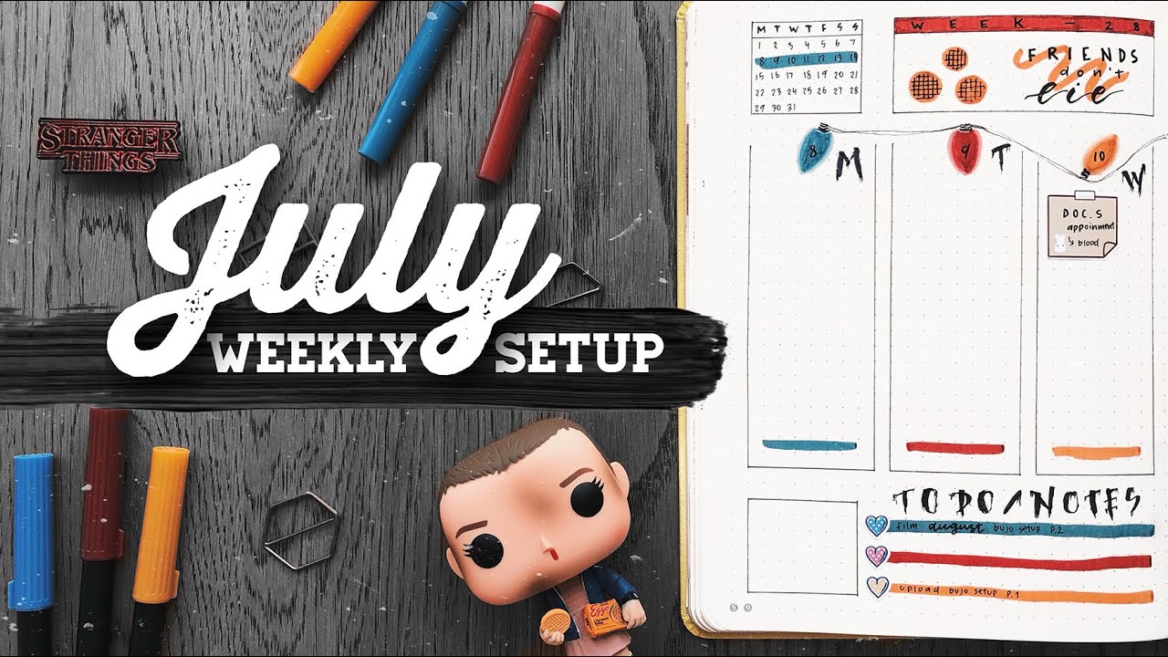 Stranger Things Themed Bullet Journal Setup