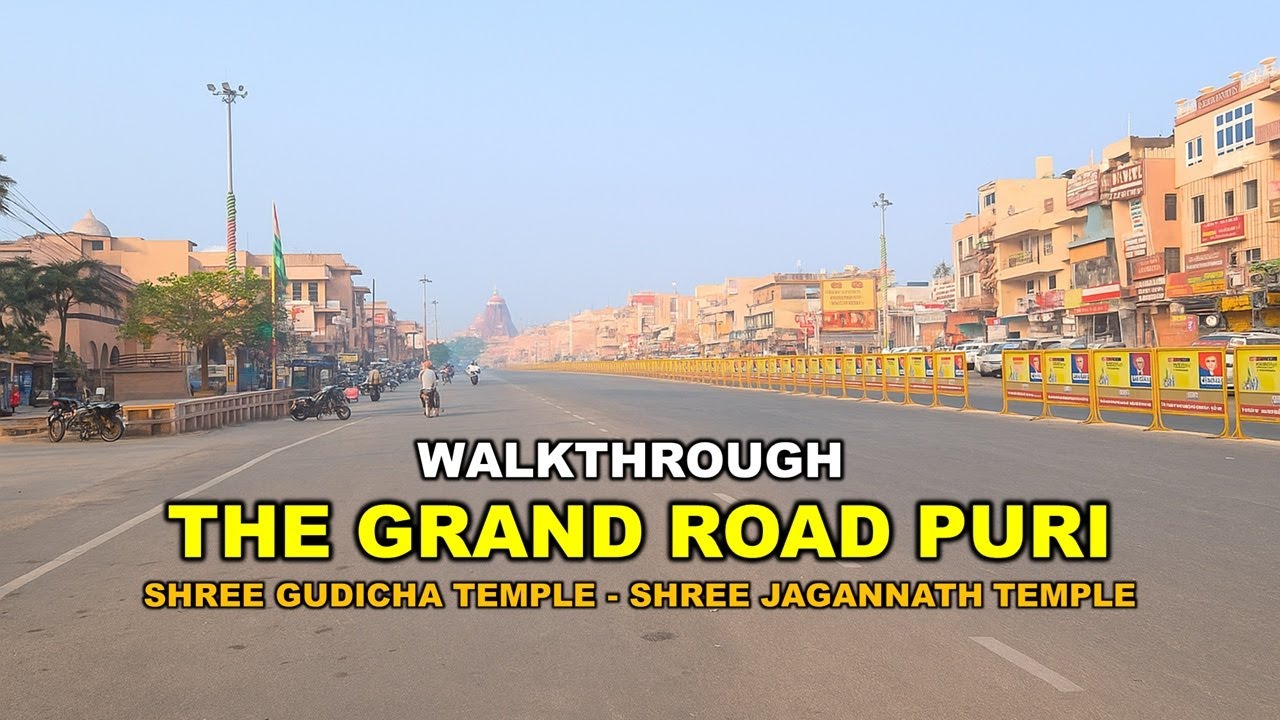 Walkthrough the Grand Road of Puri | Hotels, Restaurants, Palace & Temple in 4K