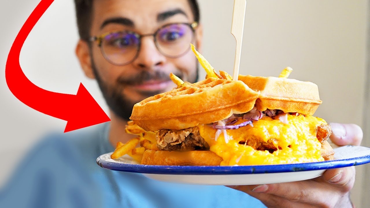 UN BURGER DE FOLIE : LE WAFFLE BURGER ! (Gaufre et poulet frit)