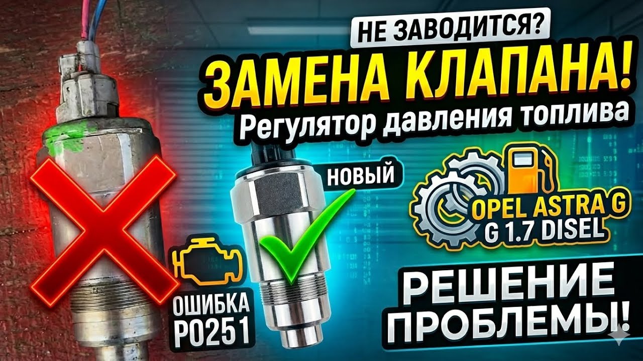 Замена клапана перелива (регулятора давления топлива )Opel Astra J 1.7 дизель 2000 г ,хетчбэк