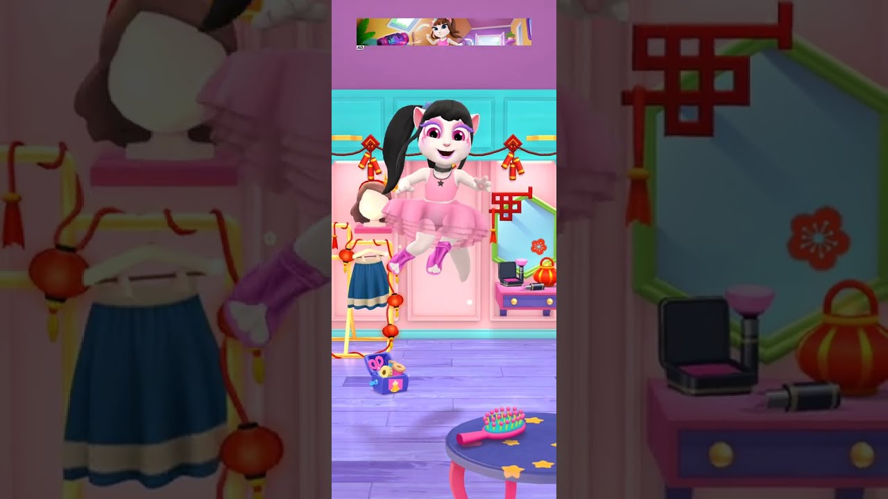My Talking Angela 2 is dressed for the pink light