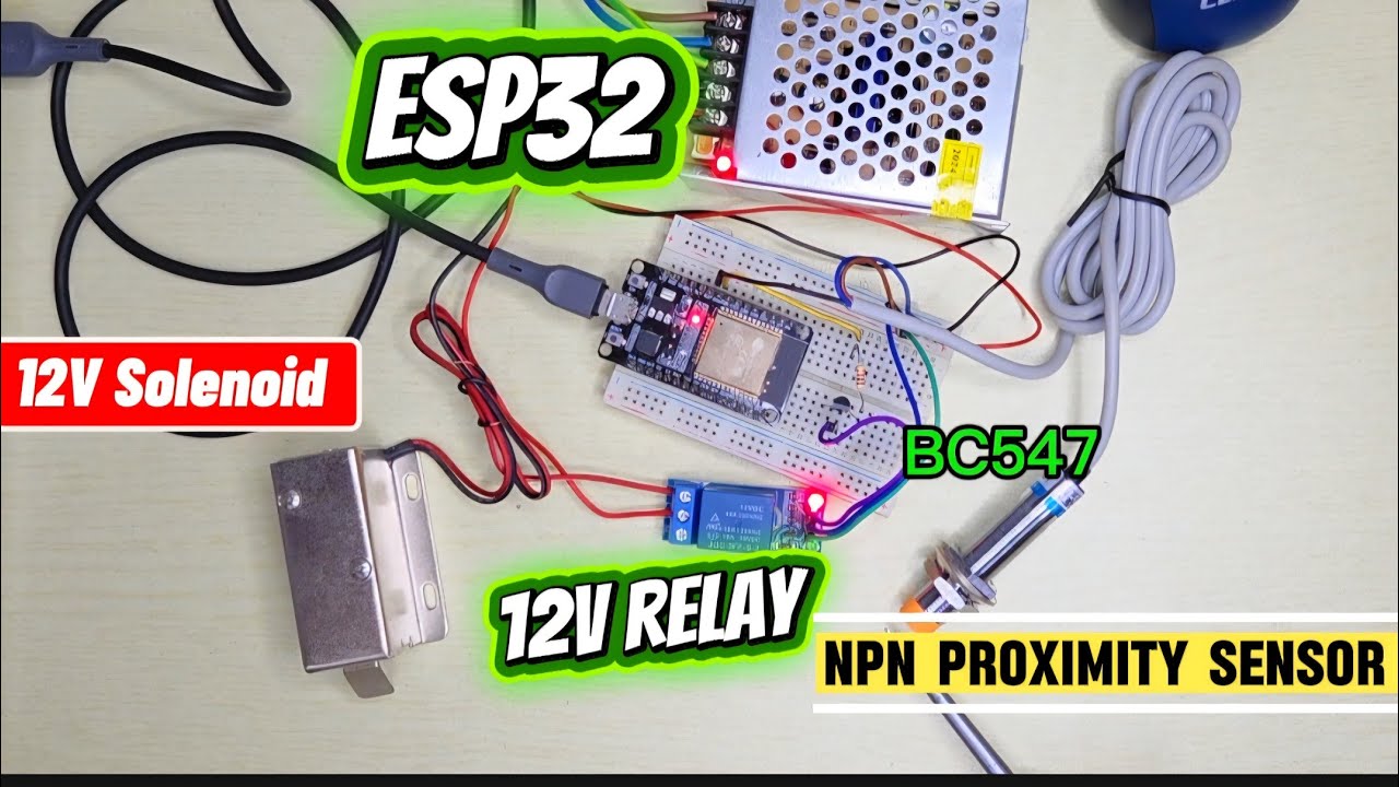 Как использовать индуктивный датчик приближения NPN с ESP32 и реле 12 В