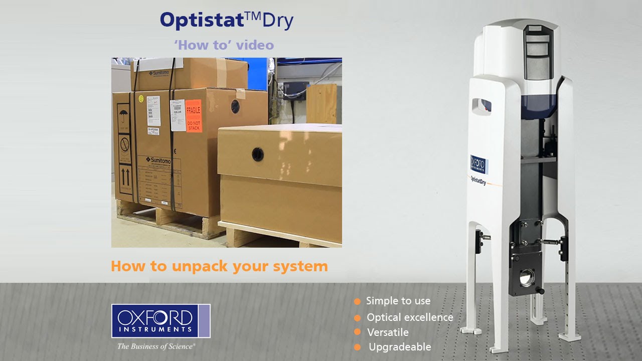 OptistatDry &ndash; cryogen free optical cryostat: How to unpack your system