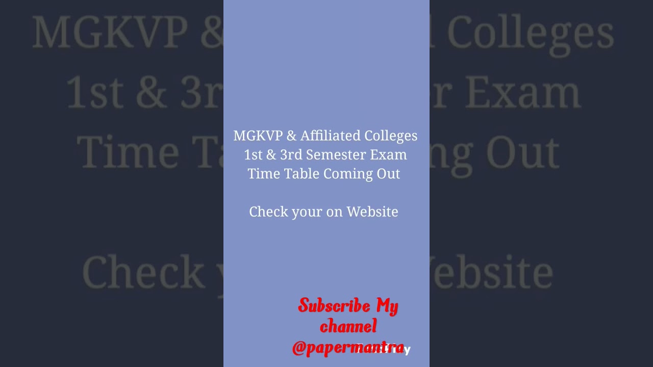 MGKVP & Affiliated Colleges 1st & 3rd Semester Exam Time Table Out Now #mgkvp #upcollege #timetable