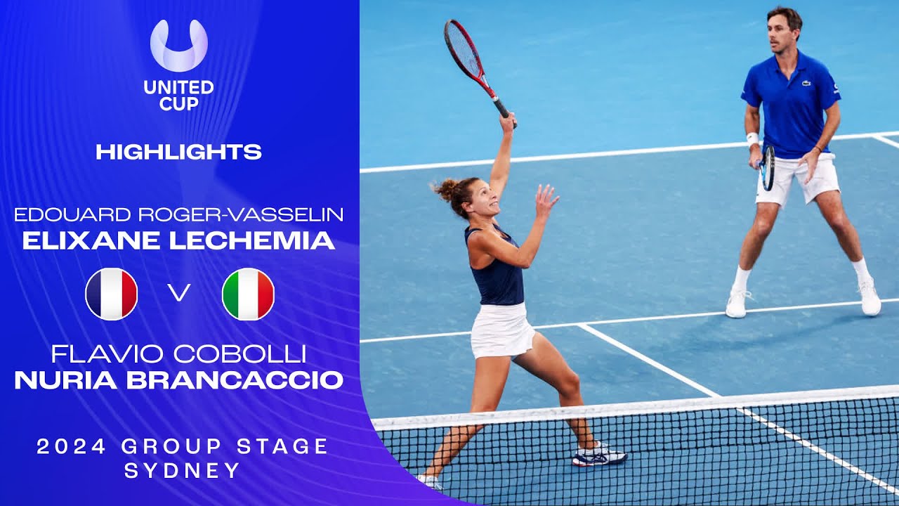 Edouard Roger-Vasselin Elixane Lechemia v Flavio Cobolli Nuria Brancaccio Highlights | United Cup 20