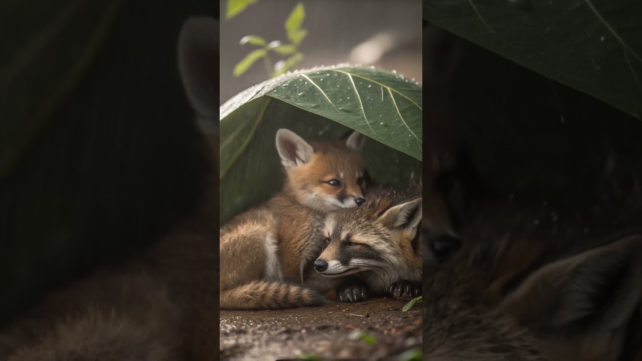 Watch This Adorable Fox Family Outsmart the Rain!