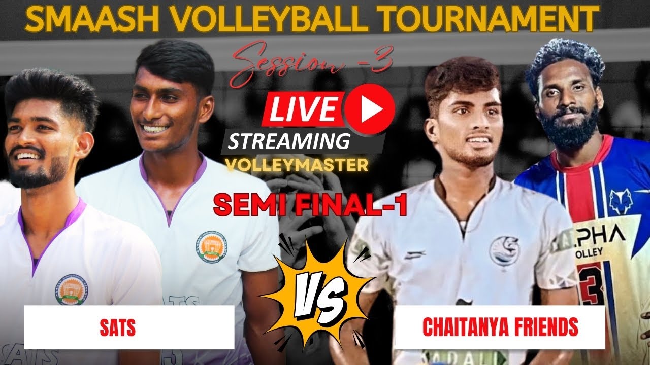 SemiFinal-1|SET 2|CHAITANYA TEAM vs SATS |TIGER|KALYAN|GANESH|ADI|GULABI|smaash volleyballTournament
