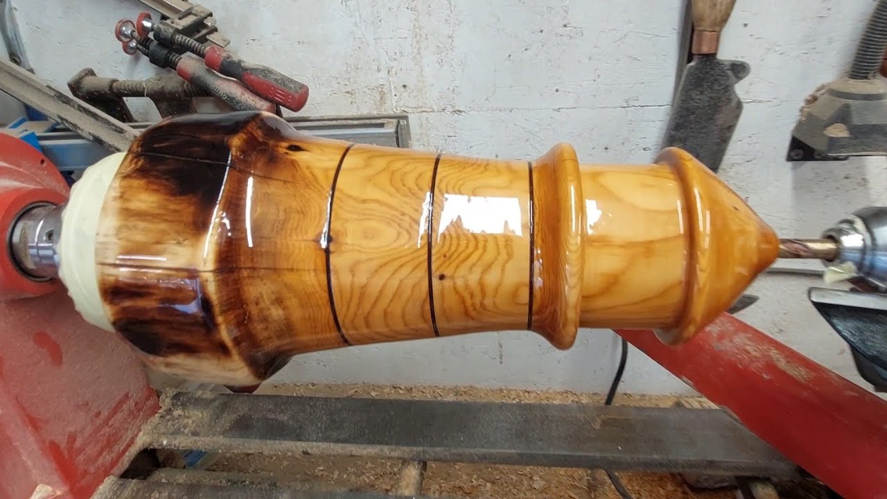 Lighthouse Epoxy Resin Table Lamp .   #woodcraft #woodturning #epoxyresin