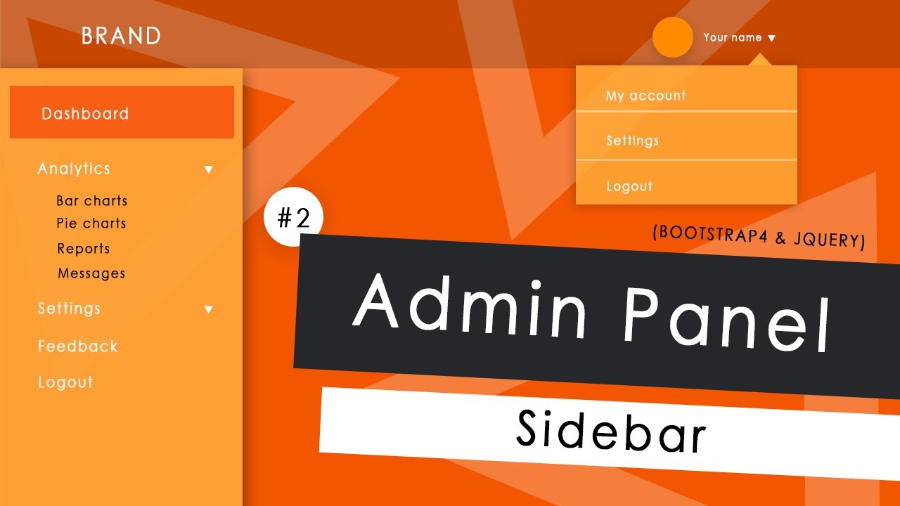 Sidebar | Admin Panel(Bootstrap4,Jquery) - part 2